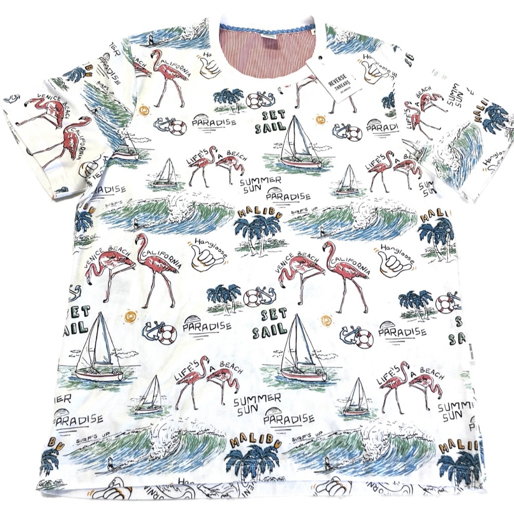NWT Reverse Threads Coastal T-shirt Size Large